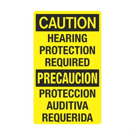Caution Hearing Protection Required / Bilingual 12" x 20" Sign